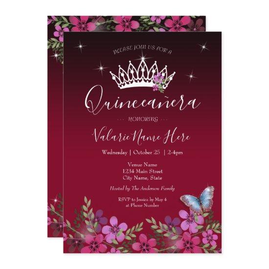 Flowers and Butterfly Quinceanera