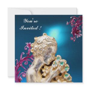 Flowers and Pink Swirls In Blue, Sweet 16 Party