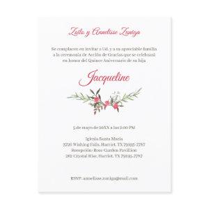 Flowers and Red Branches for Quinceañera  Postcard
