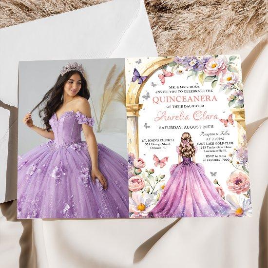 Flowers Butterflies Lilac Princess Quinceañera
