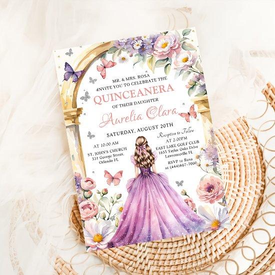 Flowers Butterflies Lilac Princess Quinceañera