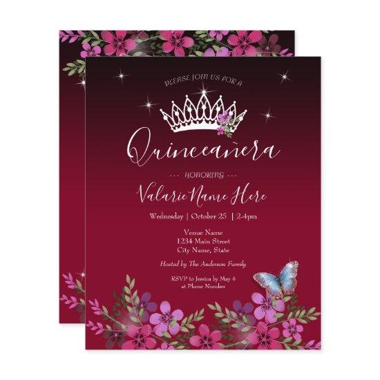 Flowers Butterfly Quinceanera Budget
