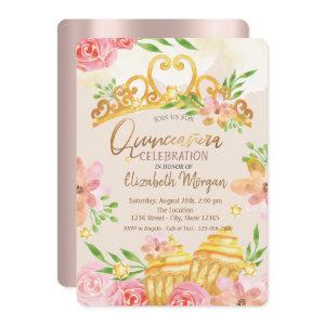 Flowers,Sweets,Rose Gold Quinceañera