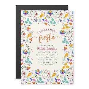 Folk Art Mexican Floral Quinceañera Fiesta Magnetic
