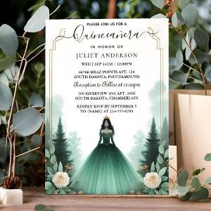 For Trees Gold Mint Glam Emerald Green Quinceanera