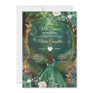 Forest Enchanted Emerald Green Quinceañera