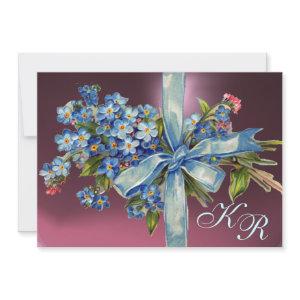 FORGET ME NOTS MONOGRAM WEDDING PARTY blue purple