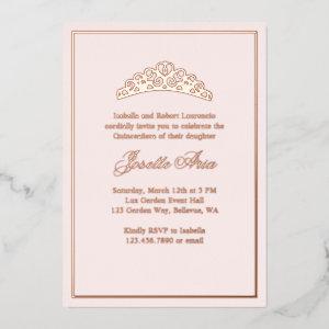 Formal Classic Luxury Blush Pink Quinceanera Foil