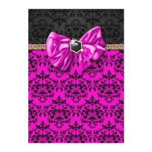 Formal pink black gold damask party