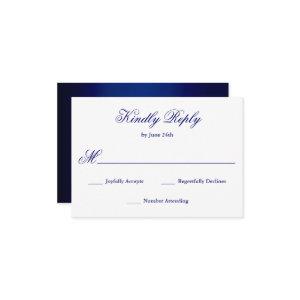 Formal Script Royal Blue RSVP Card