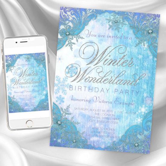 Frozen Snowflake Winter Wonderland Birthday Party