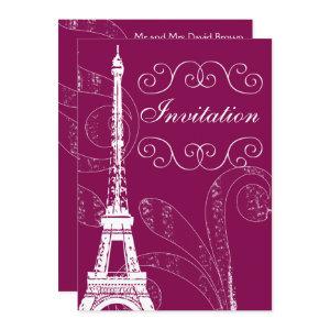 Fuchsia Eiffel Tower wedding