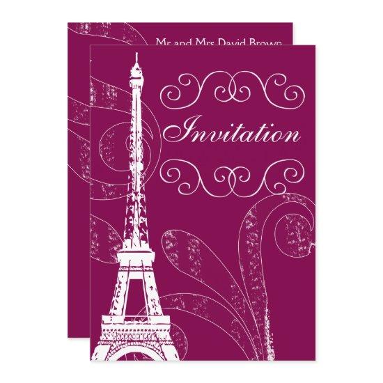 Fuchsia Eiffel Tower wedding