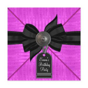 Fuchsia Hot Pink Black Womans Birthday Party