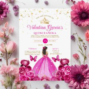 Fuchsia Pink Quinceañera 15 Anos Crown Birthday
