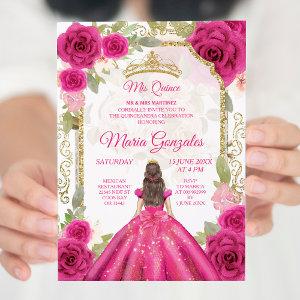 Fuchsia Pink Rose & Dress Charra Mis XV Anos