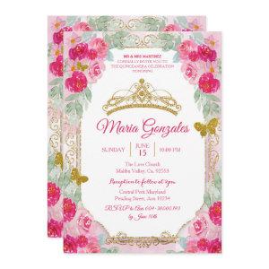 Fuchsia Pink Roses & Butterfly Mis Quince