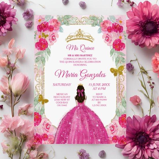 Fuchsia Pink Roses Charra Mis Quince