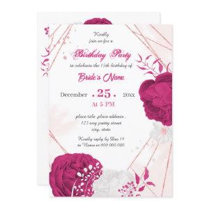 fuchsia & white floral geometric birthday party
