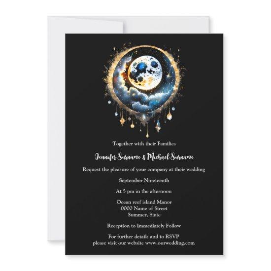 Full moon starry night sky celestial chic