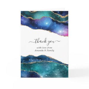 Galaxy Agate Photo Thank You Card
