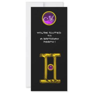 GEMINI ALEXANDRITE MONOGRAM,amethyst bright black