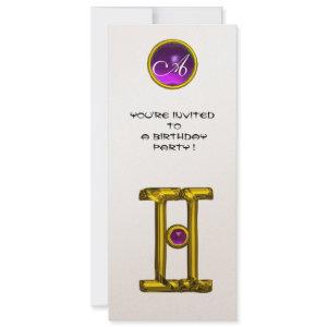 GEMINI ALEXANDRITE MONOGRAM,amethyst bright yellow