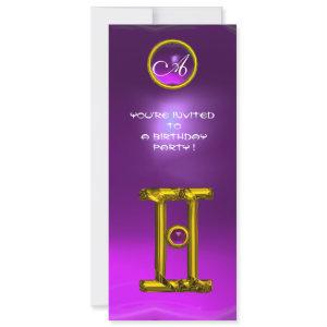 GEMINI ALEXANDRITE MONOGRAM,amethyst bright yellow