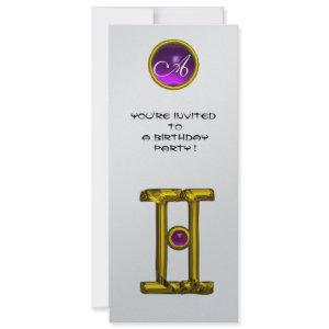GEMINI ALEXANDRITE MONOGRAM,amethyst bright yellow