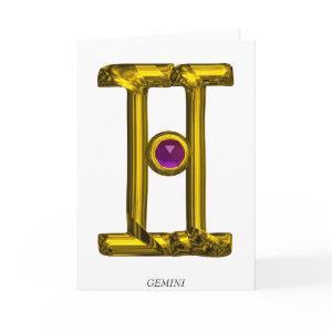 GEMINI Zodiac Birthday Card