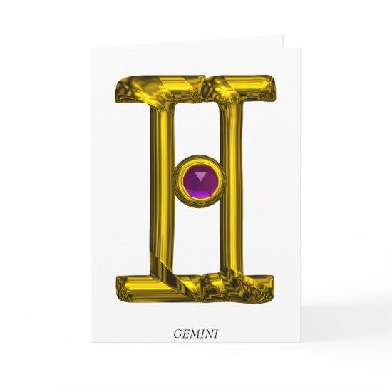 GEMINI Zodiac Birthday Card