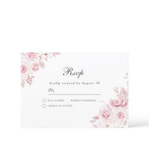 Gentle Blush Pink Wedding or any event RSVP Card
