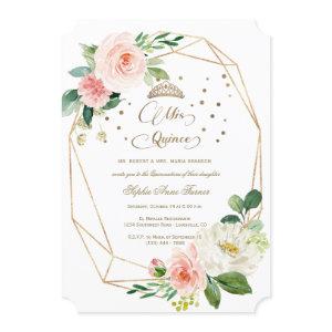 Geometric Gold Floral Mis Quince Quinceañera