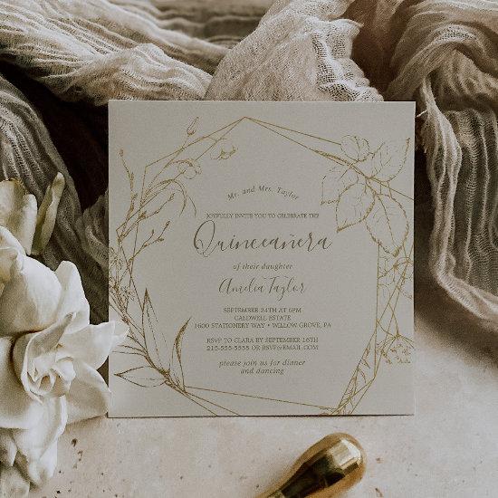 Gilded Floral | Cream and Gold Quinceañera