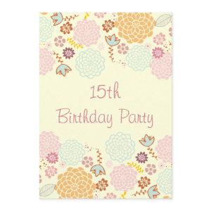 Girl's 15th Birthday Fancy Modern Floral