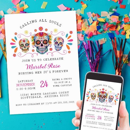 Girls Dia de los Muertos Skull Birthday Party