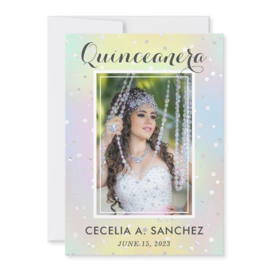 Girly Glam Irridescent Pink Photo Quinceanera