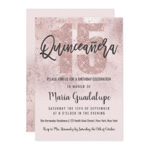 Girly Grunge Rose Gold Pink Glitter Quinceañera