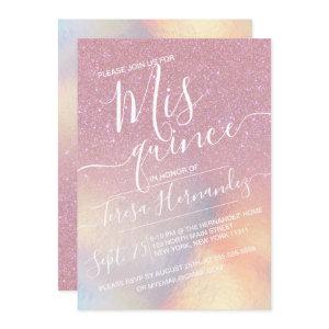 Girly Pink Faux Iridescent Glitter Quinceañera
