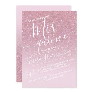 Girly Pink Faux Sparkly Glitter Ombre Quinceañera