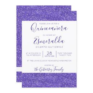 Girly Purple Glitter Sparkle Quinceanera