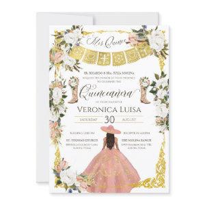 Glam Blush White Gold Charro Floral Quinceañera  I
