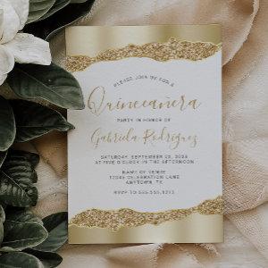 Glam Gold Foil Glitter Quinceañera