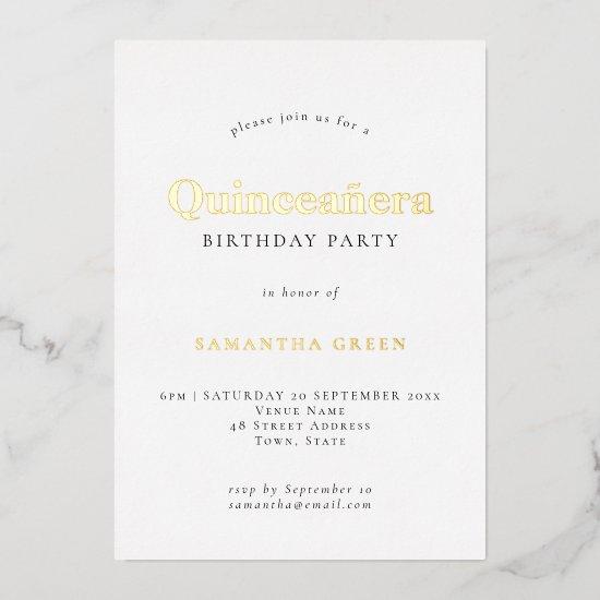 Glam Quinceañera Birthday Party Real Foil