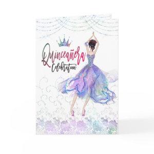 Glam Quinceanera Floral Lace Dancer blue Lilac