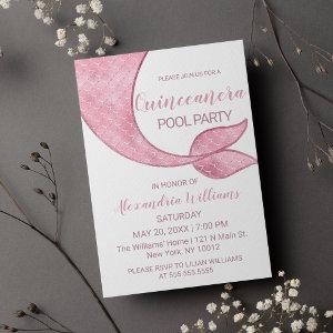 Glam Rose Gold Pink Mermaid Tail Quinceañera