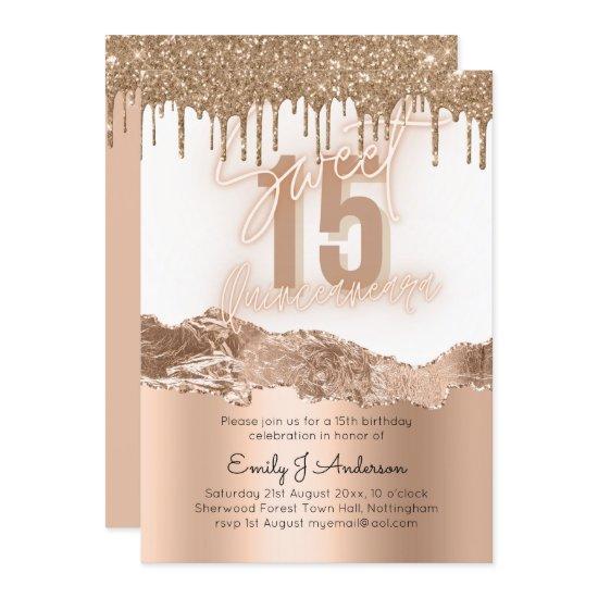 Glamor Gold  Foil Glitter Quinceanera 15th