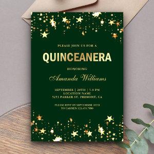 Glamorous Gold Glitter Stars Confetti Quinceanera