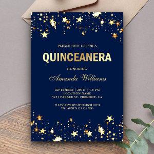 Glamorous Gold Glitter Stars Confetti Quinceanera