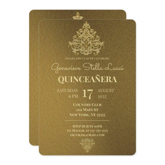 Glamorous Gold Quinceañera Party